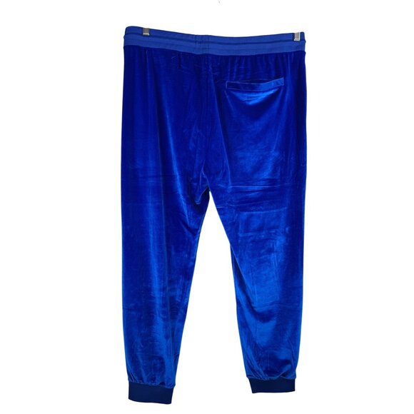 Death Row Records Logo Sweatpants Blue Velour 2XL street wear baggy - Picture 2 of 10